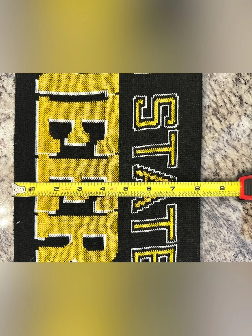 Appalachian State Mountaineers Knit Scarf Black Yellow Fringe NCAA College